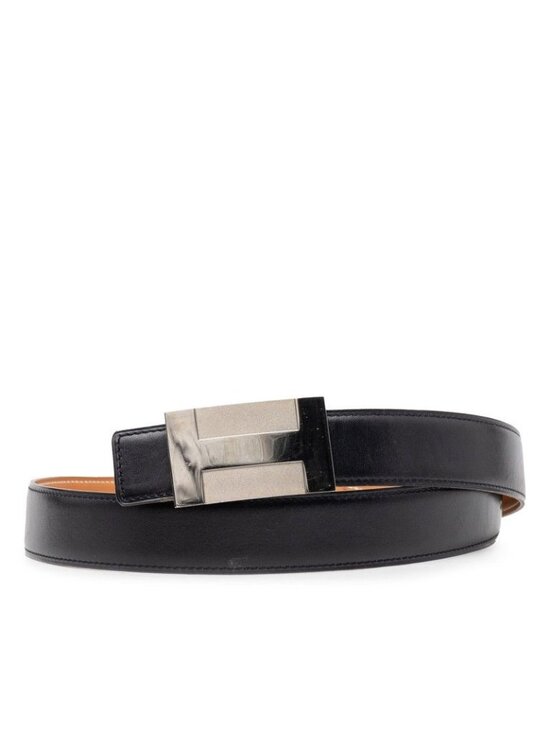 Hermes Plate Belt Black Leather main image 8